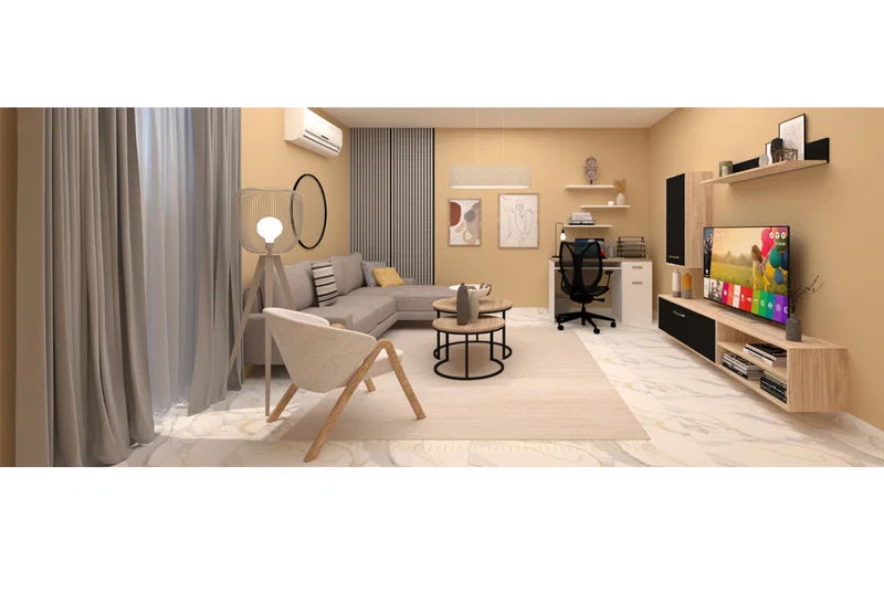 Ηχοαπορροφητικό Πάνελ Τοίχου MDF Beton Γκρι 240x57.2cm 19mm 1.374m²