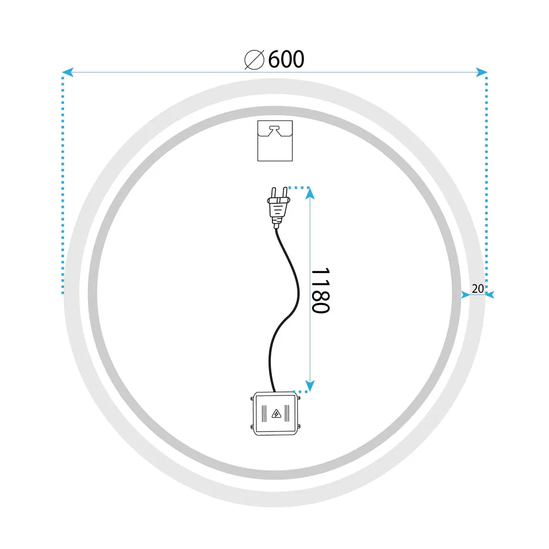 ΚΑΘΡΕΦΤΗΣ ΤΟΙΧΟΥ LED BLUETOOTH FFJ 60cm