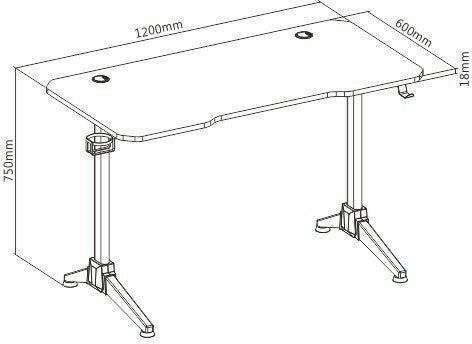 Γραφείο Gaming Ξύλινο Black με Μεταλλικά Πόδια 120x60x75εκ.