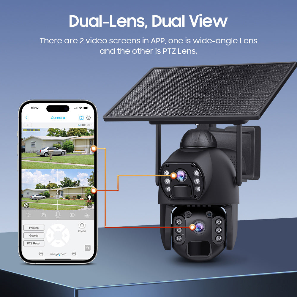 Dual Κάμερα Παρακολούθησης 4G Full HD+ 3MP Αδιάβροχη Μπαταρίας με Αμφίδρομη Επικοινωνία και Φακό 2.8mm