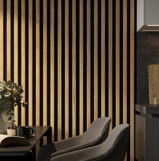 PS Panel Επένδυσης με 3D πηχάκια PIANO 1,2×12,2x290cm NAT. OAK/BLACK