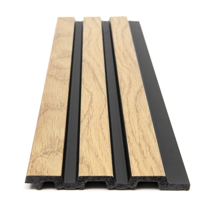 PS Panel Επένδυσης με 3D πηχάκια PIANO 1,2×12,2x290cm NAT. OAK/BLACK