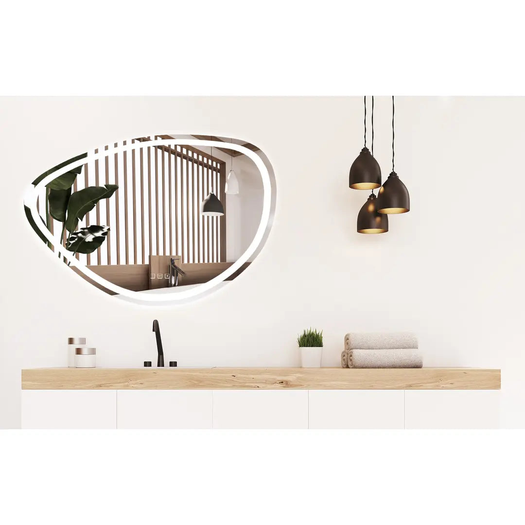 ΚΑΘΡΕΦΤΗΣ ΤΟΙΧΟΥ LED ΜΕ ΛΕΙΤΟΥΡΓΙΑ BLUETOOTH 70x100cm ΟΜΙΧΛΗ