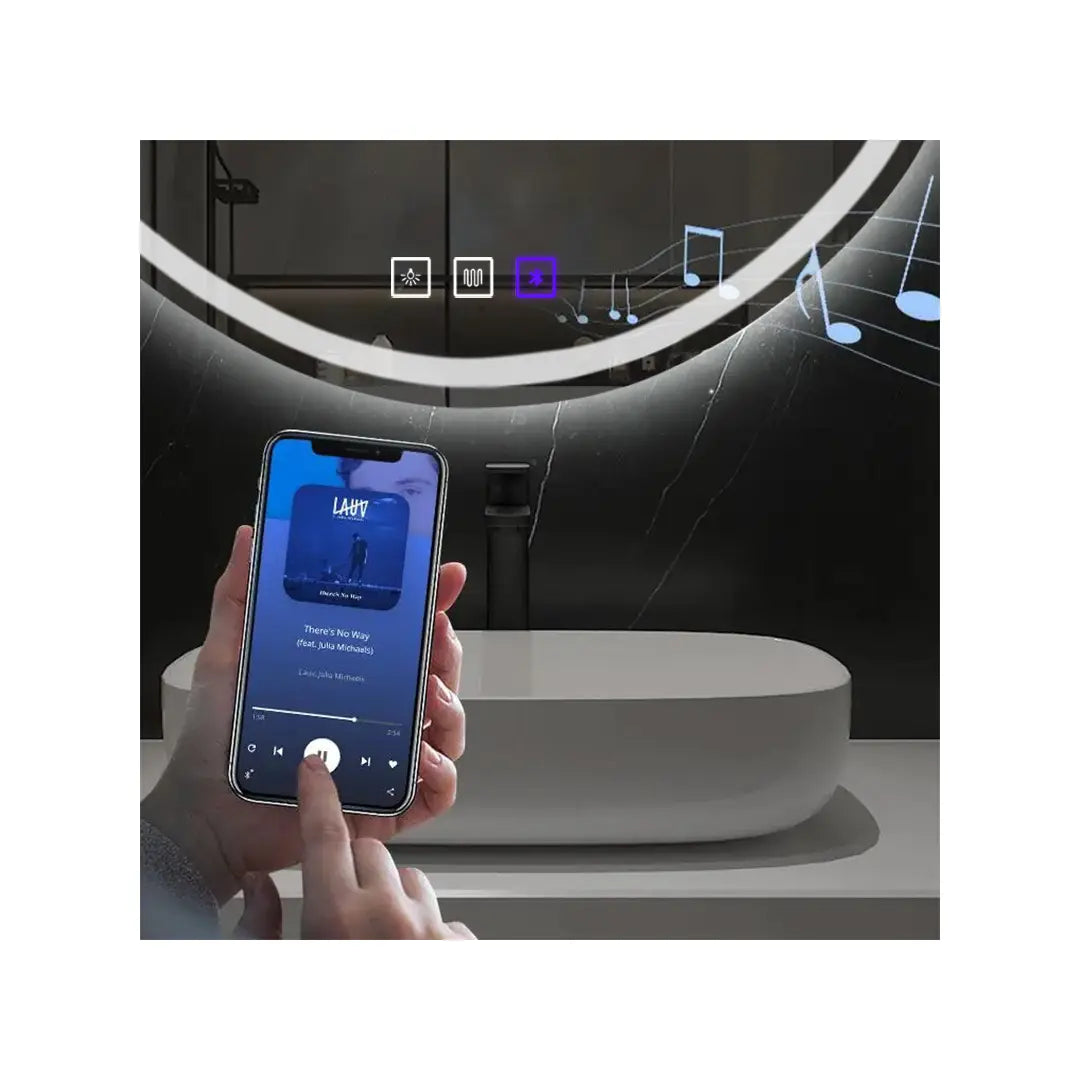 ΚΑΘΡΕΦΤΗΣ ΤΟΙΧΟΥ LED ΜΕ ΛΕΙΤΟΥΡΓΙΑ BLUETOOTH 70x100cm ΟΜΙΧΛΗ